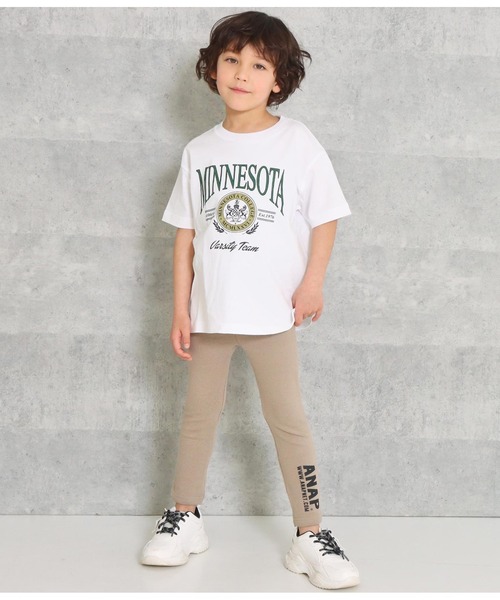 ANAP kids（アナップキッズ）の「カレッジプリントビッグTシャツ（Tシャツ/カットソー・キッズ・ベージュ/ホワイト/スミクロ・120cm/130cm/110cm）」の20枚目の写真