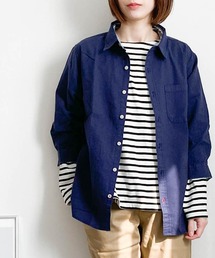 綿麻ストレッチシャツ レディース メンズ