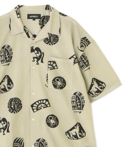 AVIREX（アヴィレックス）の「【直営店限定】半袖 シャツ ホピ / S/S SHIRT HOPI / アヴィレックス / AVIREX（シャツ/ブラウス・メンズ・ベージュ/グレー・MEDIUM/LARGE）」の2枚目の写真