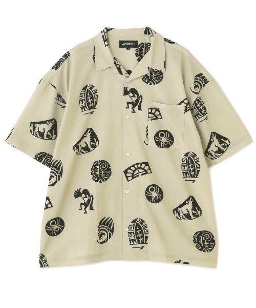 AVIREX（アヴィレックス）の「【直営店限定】半袖 シャツ ホピ / S/S SHIRT HOPI / アヴィレックス / AVIREX（シャツ/ブラウス・メンズ・ベージュ/グレー・MEDIUM/LARGE）」の5枚目の写真
