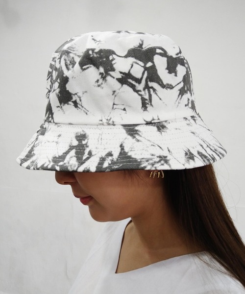 Alite cloth（アリーテクロス）の「タイダイムラ染バケットハット（ハット・レディース・ホワイト/ベージュ/ピンク/イエロー・FREE）」の2枚目の写真