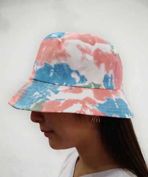 Alite cloth（アリーテクロス）の「タイダイムラ染バケットハット（ハット・レディース・ホワイト/ベージュ/ピンク/イエロー・FREE）」の4枚目の写真