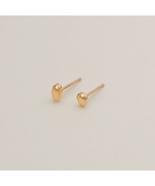 K10中空アシンメトリーオーバルシェイプ スタッドピアス（ピアス