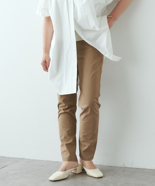 PUAL CE CIN(ピュアルセシン)の「綿麻ストレッチスリムパンツ(その他パンツ・レディース・ブラック/ベージュ/グレー・FREE)」の3枚目の写真
