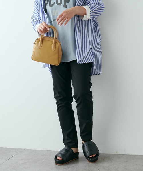 PUAL CE CIN(ピュアルセシン)の「綿麻ストレッチスリムパンツ(その他パンツ・レディース・ブラック/ベージュ/グレー・FREE)」の2枚目の写真
