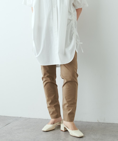 PUAL CE CIN(ピュアルセシン)の「綿麻ストレッチスリムパンツ(その他パンツ・レディース・ブラック/ベージュ/グレー・FREE)」の4枚目の写真