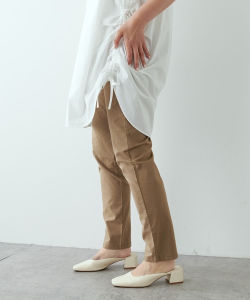 PUAL CE CIN(ピュアルセシン)の「綿麻ストレッチスリムパンツ(その他パンツ・レディース・ブラック/ベージュ/グレー・FREE)」の5枚目の写真