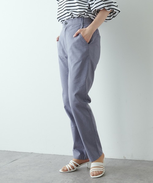 PUAL CE CIN(ピュアルセシン)の「綿麻ストレッチスリムパンツ(その他パンツ・レディース・ブラック/ベージュ/グレー・FREE)」の7枚目の写真
