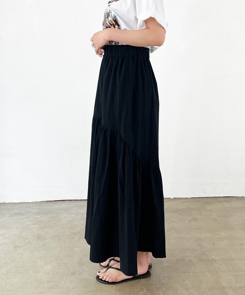 ♦ラストチャンス♦1番人気♦【美品】慈雨❋ジャガード変形ロングスカート Shelly island（シェリーアイランド）の「ラウンドギャザーロング