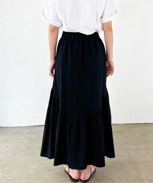 Shelly island(シェリーアイランド)の「ラウンドギャザーロングスカート(スカート・レディース・ホワイト/ブラック/レッド/ライトホワイト・M)」の10枚目の写真