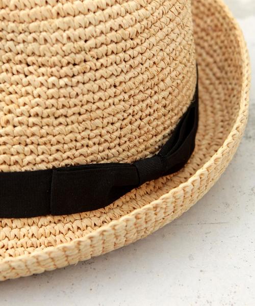 BEAUTY&YOUTH UNITED ARROWS（ビューティーアンドユースユナイテッドアローズ）の「BYBC∵ ラフィアテープハット◆（ハット・レディース・ブラック/ダークブラウン/ベージュ・FREE）」の4枚目の写真