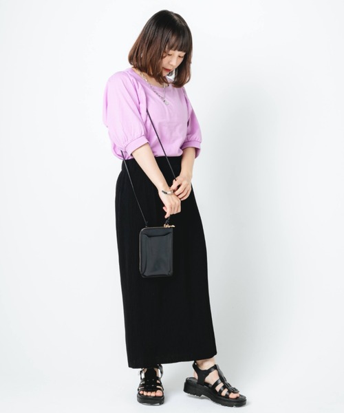 nemne store(ネンネストア)の「袖ボリュームプルオーバー(Tシャツ/カットソー・レディース・ブラウン/オフホワイト/ピンク・フリー)」の20枚目の写真