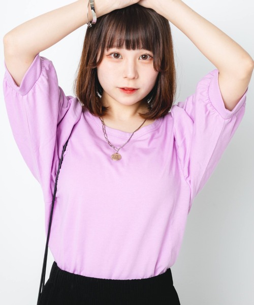 nemne store(ネンネストア)の「袖ボリュームプルオーバー(Tシャツ/カットソー・レディース・ブラウン/オフホワイト/ピンク・フリー)」の14枚目の写真