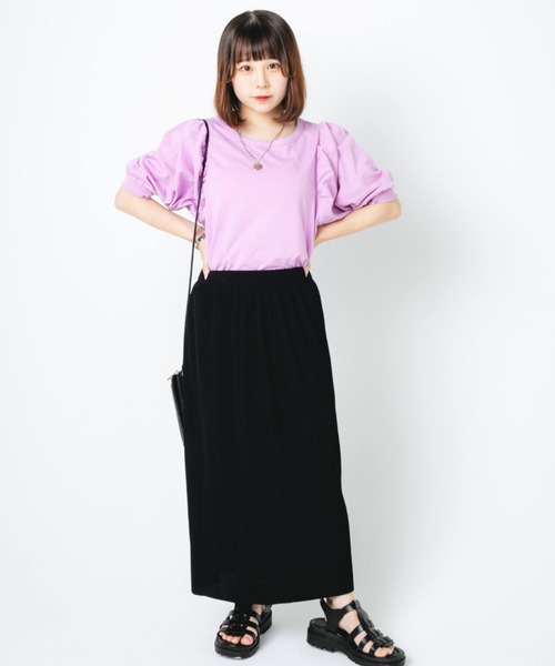nemne store(ネンネストア)の「袖ボリュームプルオーバー(Tシャツ/カットソー・レディース・ブラウン/オフホワイト/ピンク・フリー)」の18枚目の写真