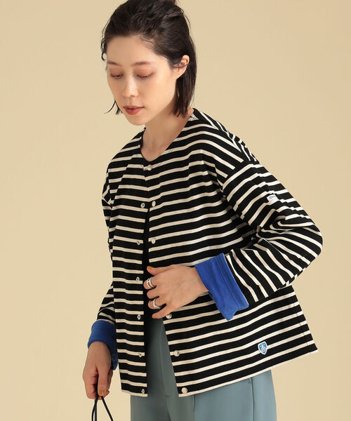 Ray BEAMS（レイビームス）の「ORCIVAL / クルーネック カーディガン（カーディガン/ボレロ・レディース・ホワイト系その他/ブラック系その他・1）」の11枚目の写真