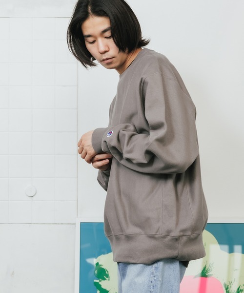 Champion（チャンピオン）の「champion/チャンピオン 12oz REVERSE WEAVE/リバースウィーブ クルーネックスウェット トレーナー オーバーサイズ（スウェット・メンズ・ダークグリーン/ブラック/ネイビー/シルバーグレー/グレー/ライトピンク/サンドベージュ/オリーブ/ブルー/ヘザーチャコール/ホワイト/ストーン・XL/S/L/M）」の12枚目の写真