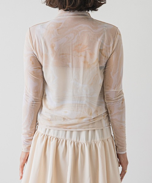 rectangle（レクタングル）の「マーブルシアートップス（Tシャツ/カットソー・レディース・ベージュ/ラベンダー・FREE）」の7枚目の写真