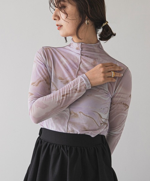 マーブルシアートップス（Tシャツ/カットソー）｜rectangle