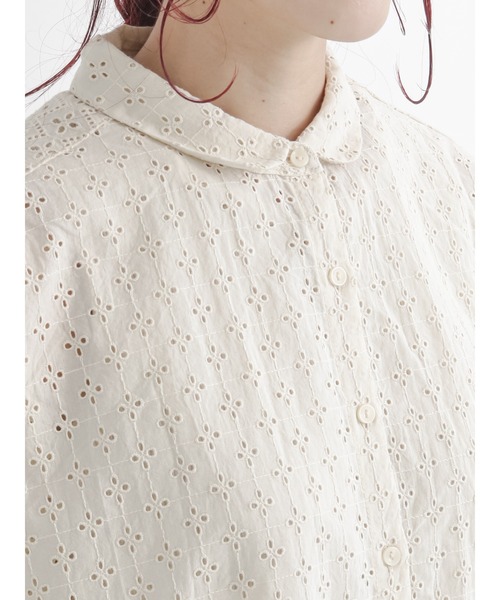 Samansa Mos2（サマンサ モスモス）の「オーバーレースシャツ（シャツ/ブラウス・レディース・ブラック/モカ/キナリ・ﾌﾘ-）」の11枚目の写真