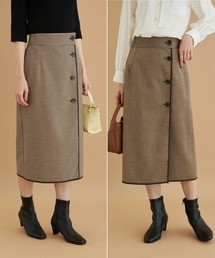 リバーシブル/チェック＆無地スカート