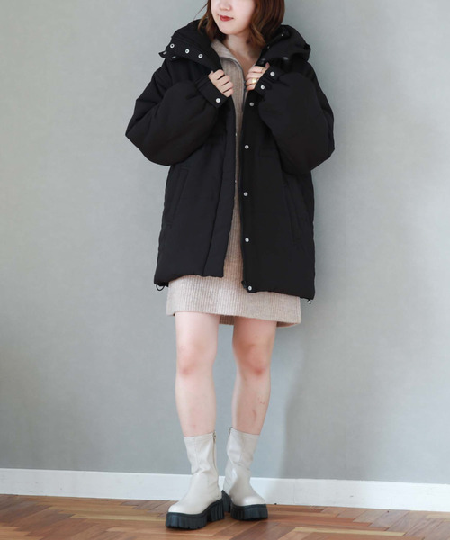 archives（アルシーヴ）の「ボリューム中綿ミドルジャケット（ダウンジャケット/コート・レディース・アイボリー/ピンクベージュ/ブラック・MEDIUM）」の8枚目の写真