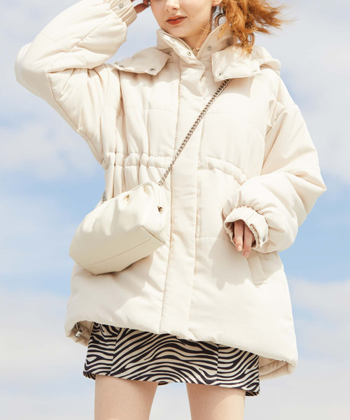 archives（アルシーヴ）の「ボリューム中綿ミドルジャケット（ダウンジャケット/コート・レディース・アイボリー/ピンクベージュ/ブラック・MEDIUM）」の19枚目の写真