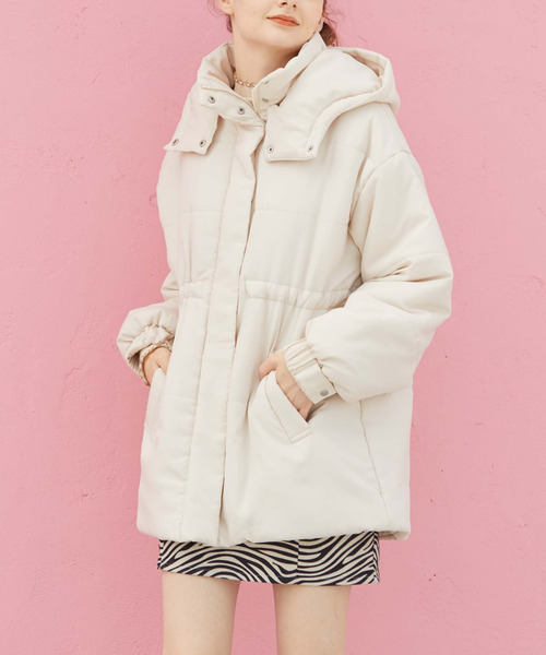 archives（アルシーヴ）の「ボリューム中綿ミドルジャケット（ダウンジャケット/コート・レディース・アイボリー/ピンクベージュ/ブラック・MEDIUM）」の21枚目の写真