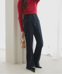 GDN ハイウエストブーツカットデニムパンツ ハイウエストスパンブーツカットデニムパンツ | ファッション