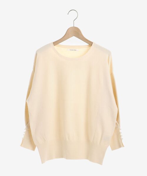 le.coeur blanc（ルクールブラン）の「袖口パール釦付きドルマンシルエットニット（ニット/セーター・レディース・ブラック/アイボリー/キャメル/ホワイト系その他2・38）」の12枚目の写真