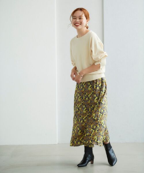 le.coeur blanc（ルクールブラン）の「袖口パール釦付きドルマンシルエットニット（ニット/セーター・レディース・ブラック/アイボリー/キャメル/ホワイト系その他2・38）」の21枚目の写真