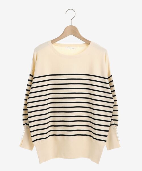 le.coeur blanc（ルクールブラン）の「袖口パール釦付きドルマンシルエットニット（ニット/セーター・レディース・ブラック/アイボリー/キャメル/ホワイト系その他2・38）」の17枚目の写真