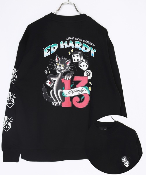 Ed Hardy(エドハーディー)の「Ed Hardy ビッグスウェットシャツ(スウェット・メンズ・ブラック系その他3/ブラック系その他/ブルー/ダークグリーン/イエロー系その他/ブラック系その他2/ブラック/イエロー/グリーン系その他3/グリーン系その他2/グリーン系その他/ブルー系その他・M/L)」の4枚目の写真
