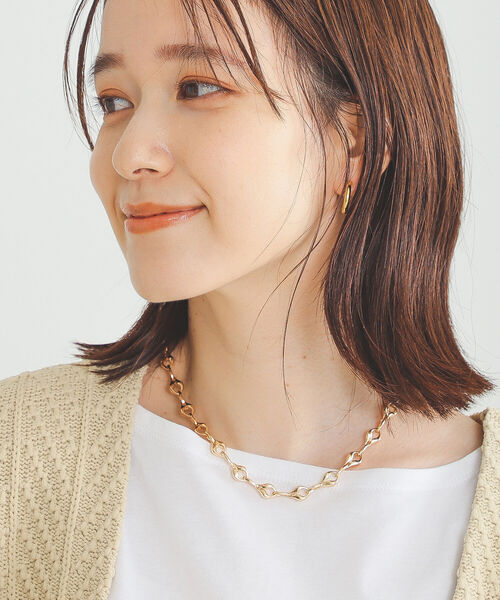 BEAMS HEART(ビームスハート)の「BEAMS HEART / 変形 ケーブルチェーン ネックレス(ネックレス・レディース・シルバー/ゴールド・ONE SIZE)」の1枚目の写真