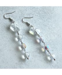 【-lensa-】クリアビーズが連なるピアス(MA)