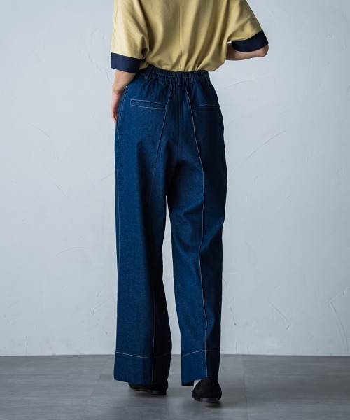 socolla（ソコラ）の「【socolla】デニムワイドパンツ（デニムパンツ・レディース・ネイビー・M/S）」の4枚目の写真