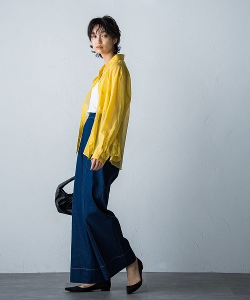 socolla（ソコラ）の「【socolla】デニムワイドパンツ（デニムパンツ・レディース・ネイビー・M/S）」の15枚目の写真