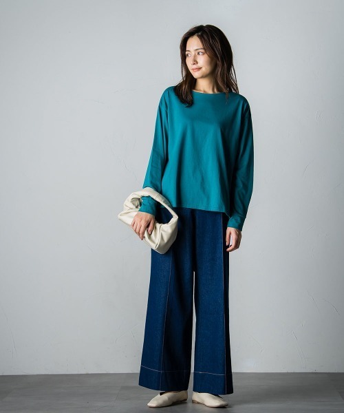 socolla（ソコラ）の「【socolla】デニムワイドパンツ（デニムパンツ・レディース・ネイビー・M/S）」の18枚目の写真