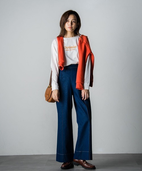 socolla（ソコラ）の「【socolla】デニムワイドパンツ（デニムパンツ・レディース・ネイビー・M/S）」の21枚目の写真