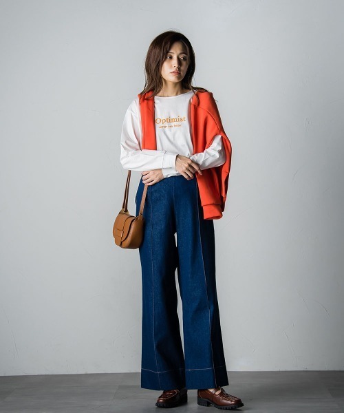 socolla（ソコラ）の「【socolla】デニムワイドパンツ（デニムパンツ・レディース・ネイビー・M/S）」の22枚目の写真