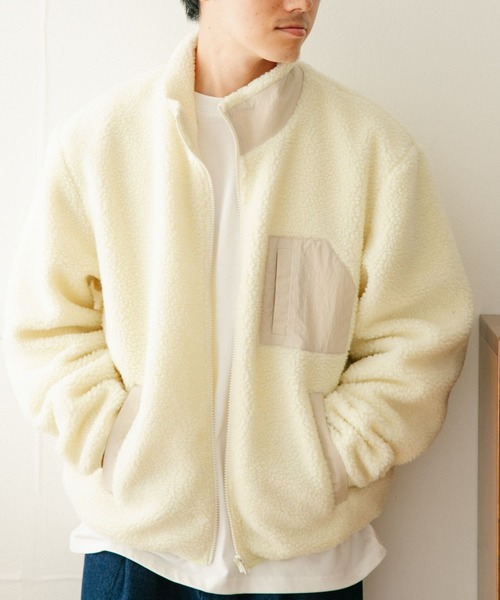ITEMS URBANRESEARCH(アイテムズ アーバンリサーチ)の「ハイネック ボアブルゾン(ブルゾン・メンズ・ブラック/カーキ/アイボリー・MEDIUM/LARGE)」の9枚目の写真