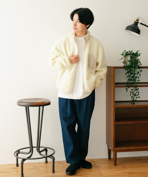 ITEMS URBANRESEARCH(アイテムズ アーバンリサーチ)の「ハイネック ボアブルゾン(ブルゾン・メンズ・ブラック/カーキ/アイボリー・MEDIUM/LARGE)」の11枚目の写真
