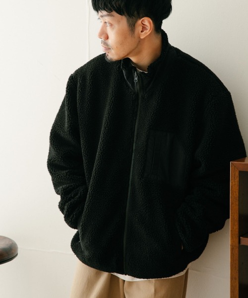 ITEMS URBANRESEARCH(アイテムズ アーバンリサーチ)の「ハイネック ボアブルゾン(ブルゾン・メンズ・ブラック/カーキ/アイボリー・MEDIUM/LARGE)」の12枚目の写真