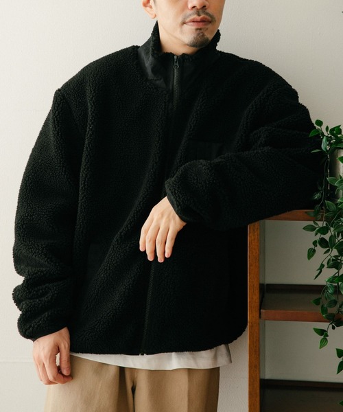 ITEMS URBANRESEARCH(アイテムズ アーバンリサーチ)の「ハイネック ボアブルゾン(ブルゾン・メンズ・ブラック/カーキ/アイボリー・MEDIUM/LARGE)」の13枚目の写真