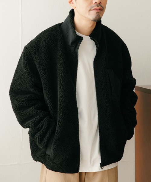 ITEMS URBANRESEARCH(アイテムズ アーバンリサーチ)の「ハイネック ボアブルゾン(ブルゾン・メンズ・ブラック/カーキ/アイボリー・MEDIUM/LARGE)」の14枚目の写真