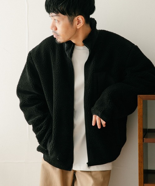 ITEMS URBANRESEARCH(アイテムズ アーバンリサーチ)の「ハイネック ボアブルゾン(ブルゾン・メンズ・ブラック/カーキ/アイボリー・MEDIUM/LARGE)」の15枚目の写真