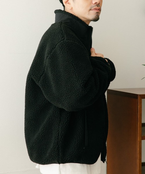 ITEMS URBANRESEARCH(アイテムズ アーバンリサーチ)の「ハイネック ボアブルゾン(ブルゾン・メンズ・ブラック/カーキ/アイボリー・MEDIUM/LARGE)」の16枚目の写真