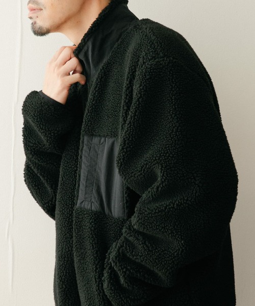 ITEMS URBANRESEARCH(アイテムズ アーバンリサーチ)の「ハイネック ボアブルゾン(ブルゾン・メンズ・ブラック/カーキ/アイボリー・MEDIUM/LARGE)」の17枚目の写真