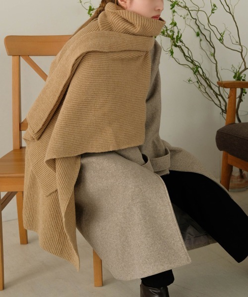 Bab（バブ）の「2WAYケープマフラー（マフラー・レディース・アイボリー/ブラック/ベージュ・ONESIZE）」の21枚目の写真