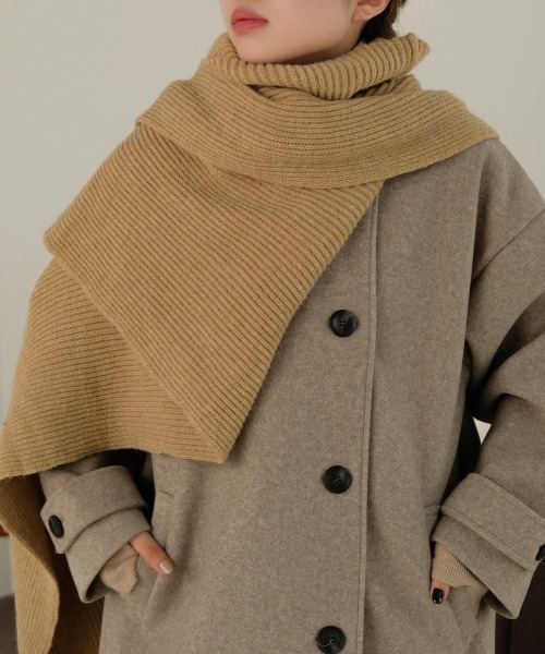 Bab（バブ）の「2WAYケープマフラー（マフラー・レディース・アイボリー/ブラック/ベージュ・ONESIZE）」の5枚目の写真