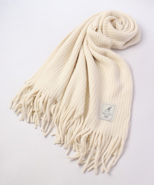 アイボリー フリンジ付きストール Maison de FLEUR（メゾンドフルール
